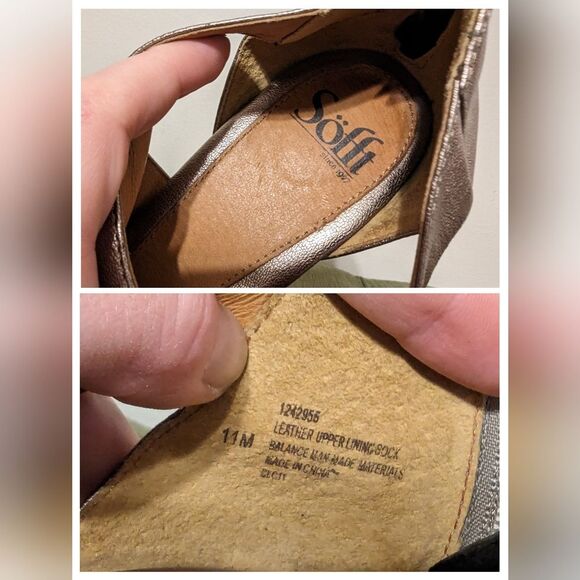 Sofft Pavia Bootie Heels Metallic Anthracite Leather 11 - Picture 8 of 12